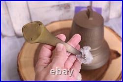 Large Solid Brass Bell Antique Hanging Wall Mount Nautical Nice Tone