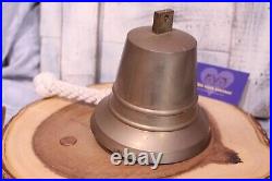 Large Solid Brass Bell Antique Hanging Wall Mount Nautical Nice Tone