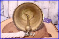 Large Solid Brass Bell Antique Hanging Wall Mount Nautical Nice Tone