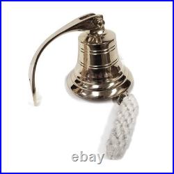 Large Solid Brass Nautical Ship's Bell, Antique Reproduction, 6