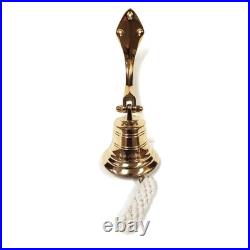Large Solid Brass Nautical Ship's Bell, Antique Reproduction, 6
