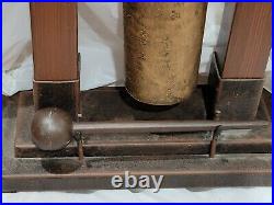 Large Tabletop Brass And Wood Prayer Bell Gong With Wooden Striker