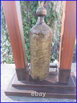 Large Tabletop Brass And Wood Prayer Bell Gong With Wooden Striker 21