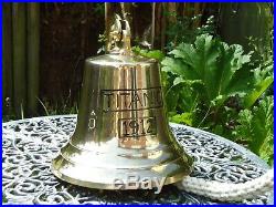 Large Titanic Ships Brass Bell with Rope 3 k in Weight Nautical Sea bar pub door