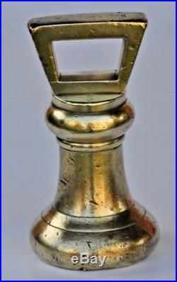 Large V. R Victorian 14lb Brass Bell Weight with Military Broad Arrow Stamp
