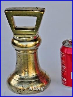 Large V. R Victorian 14lb Brass Bell Weight with Military Broad Arrow Stamp
