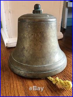 Large Vintage Antique Brass Bronze Ship Bell Grizzly Bear