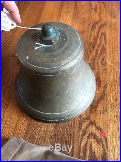 Large Vintage Antique Brass Bronze Ship Bell Grizzly Bear