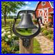 Large Vintage Cast Iron Dinner Bell, Antique Farmhouse Wall Mount Hand Bell for