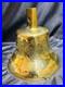 Large Vintage Polished Brass Bell With Clapper Engraved Dueling Dragons Motif
