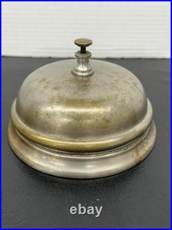 Large Vtg Loud Brass Service Bell Counter Restaurant Store Reception Desk Listen