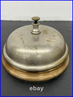 Large Vtg Loud Brass Service Bell Counter Restaurant Store Reception Desk Listen