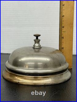 Large Vtg Loud Brass Service Bell Counter Restaurant Store Reception Desk Listen