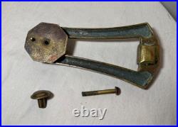 Large antique industrial solid heavy brass front door knocker alarm bell