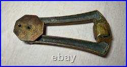 Large antique industrial solid heavy brass front door knocker alarm bell