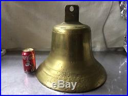 Large antique ship brass or bronze bell Weigh 54 pounds