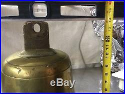 Large antique ship brass or bronze bell Weigh 54 pounds
