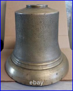 Large vintage brass bell (1952) approx 10 inches tall, 20lbs -SEE writing