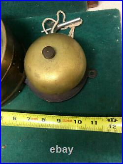 Late 1800s Seth Thomas Brass Ship's Clock with Outside Bell. Has key. Works