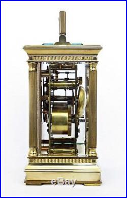 Lge 8 Charles Frodsham Bell-striking Corinthian Carriage Clock & Box Serviced