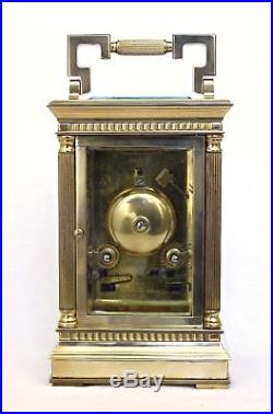 Lge 8 Charles Frodsham Bell-striking Corinthian Carriage Clock & Box Serviced