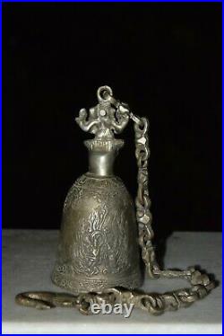 Lord Ganpati Figurine Antique Hanging Bell Brass Ganesha Decor Mandir Gong EK976