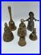 Lot- 6 ANTIQUE VTG VICTORIAN ORNATE SOLID BRONZE LADY TEA DINNER BELLS England