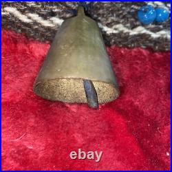 Lot 6 Antique Primitive Cow Goat Bells Handmade On Belt