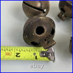 Lot Late 1800's No. 6 Old Antique VTG Brass Petal Design Jingle Sleigh Bell