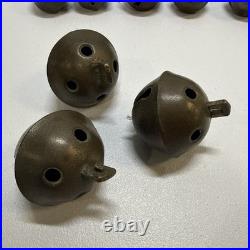 Lot Of 14 Antique Brass Jingle Bell Sleigh Bells