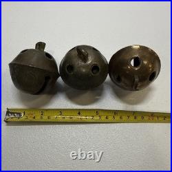 Lot Of 14 Antique Brass Jingle Bell Sleigh Bells