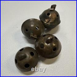 Lot Of 14 Antique Brass Jingle Bell Sleigh Bells