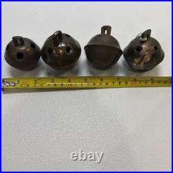 Lot Of 14 Antique Brass Jingle Bell Sleigh Bells