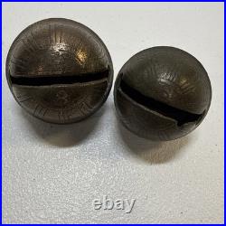 Lot Of 14 Antique Brass Jingle Bell Sleigh Bells