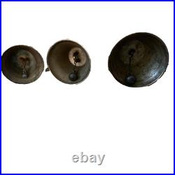 Lot Of 3 Vintage 1878 Saignelegier Chiantel Fondeur Cast Brass Bell