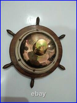 Lot Of 5 Nautical Antique Brass Wooden Ship Wheel Hotel School Office Table Bell