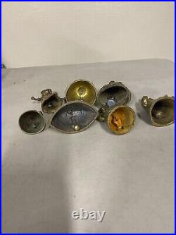 Lot Of 7 Antique Vintage Victorian Ornate Solid Bronze Lady Tea Dinner Bells