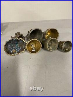 Lot Of 7 Antique Vintage Victorian Ornate Solid Bronze Lady Tea Dinner Bells #2