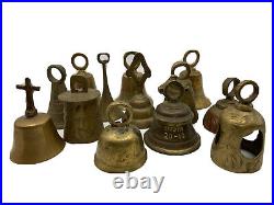 Lot of 22 Antique Engrave Brass Bells of Various Sizes
