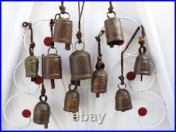 Lot of 25 Pcs Antique 1900'S Vintage Metal Cow Bell Copper Brass Wood Clapper
