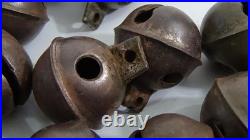 Lot of 38 Antique/Vintage Brass Sleigh Bells #732