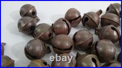 Lot of 38 Antique/Vintage Brass Sleigh Bells #732