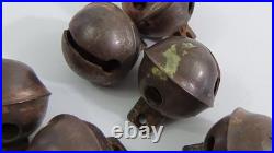 Lot of 38 Antique/Vintage Brass Sleigh Bells #732