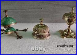 Lot of 3 Pieces Antique Desk Call /Hotel Counter Solid Brass Premium Bells