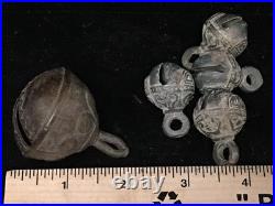 Lot of 5 ANTIQUE BRONZE COW BELL & OTHERS. Nice tone Livestock Bell