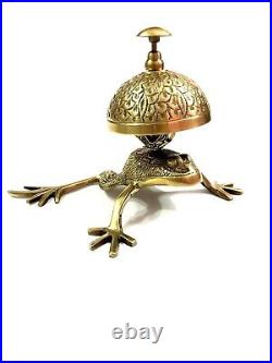Lot of 5 Nautical Brass Frog Bell, Classy Desk Bell, Hotel Bell, Counter