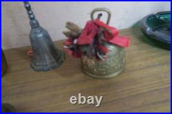 Lot of 6 Vintage Handmade Brass Hand Bells Cow Bell Sanctuary Claw Meditation