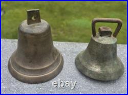 Lot of 9 Vintage Brass Cow Bells Farm Country Nice Variety