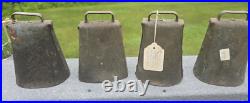 Lot of 9 Vintage Brass Cow Bells Farm Country Nice Variety