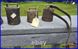 Lot of 9 Vintage Brass Cow Bells Farm Country Nice Variety